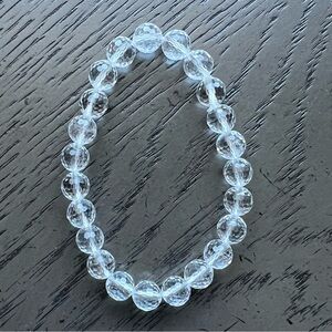 Faceted clear quartz bracelet 8mm
